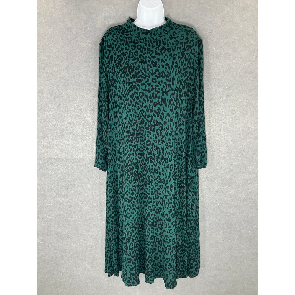 Cato Est 1946 Animal Print Midi Dress Mock Neck Mob Wife Stretch Plus Size 22 24